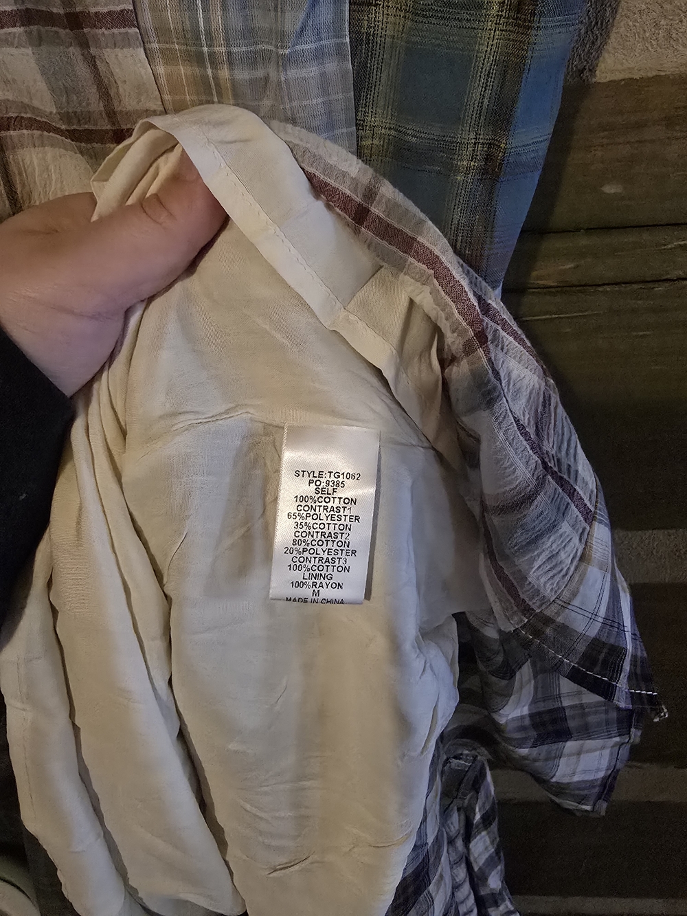 Plaid Patchwork Sundress - Blue & Cream - Picture 6 of 6